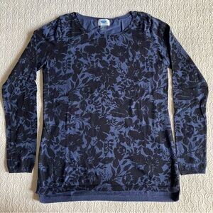 Old Navy Blue Floral Sweater